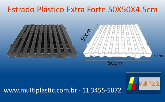 Estrado Plastico Extra Forte 50X50X5cm